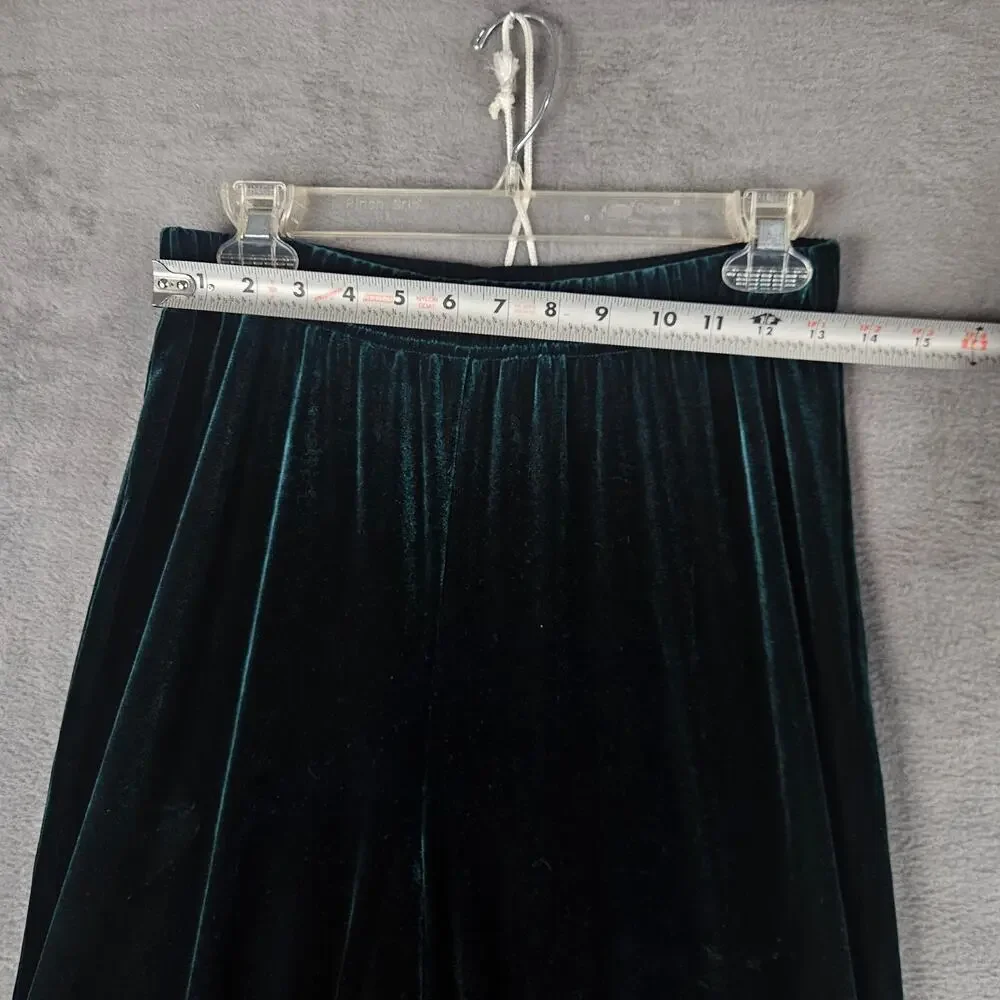 Vintage Bob Mackie Wearable Art Green Velour Velvet Pull-on Pants size Medium - Picture 3 of 7